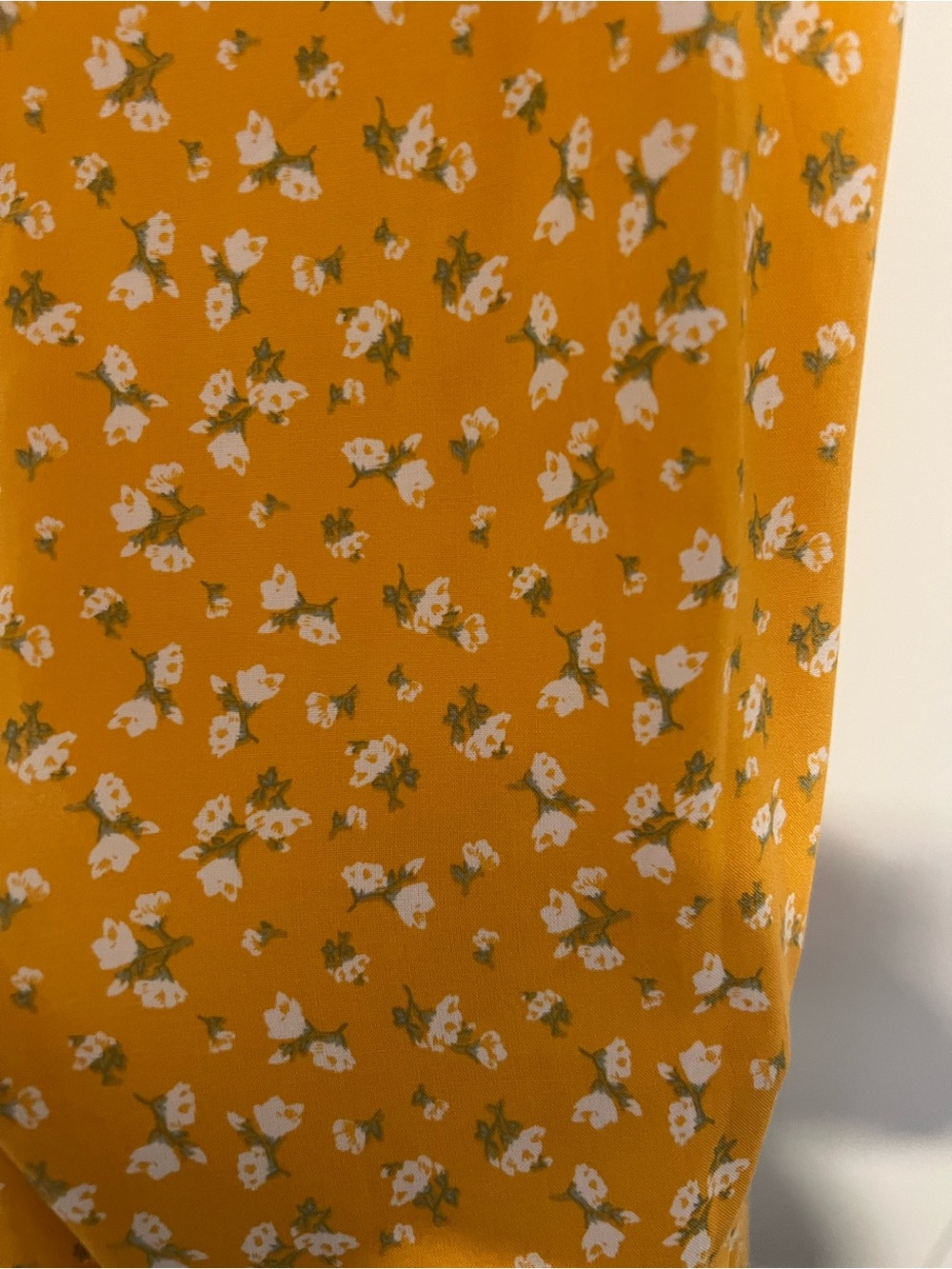 Mustard Floral Maxi Dress with Side Slit - Picture 4 of 7
